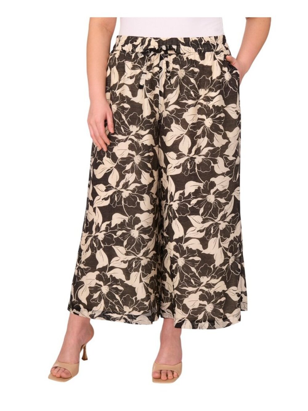 NWT Vince Camuto Lined Drawstring Pants 92325312 Rich Black / Brown 2X